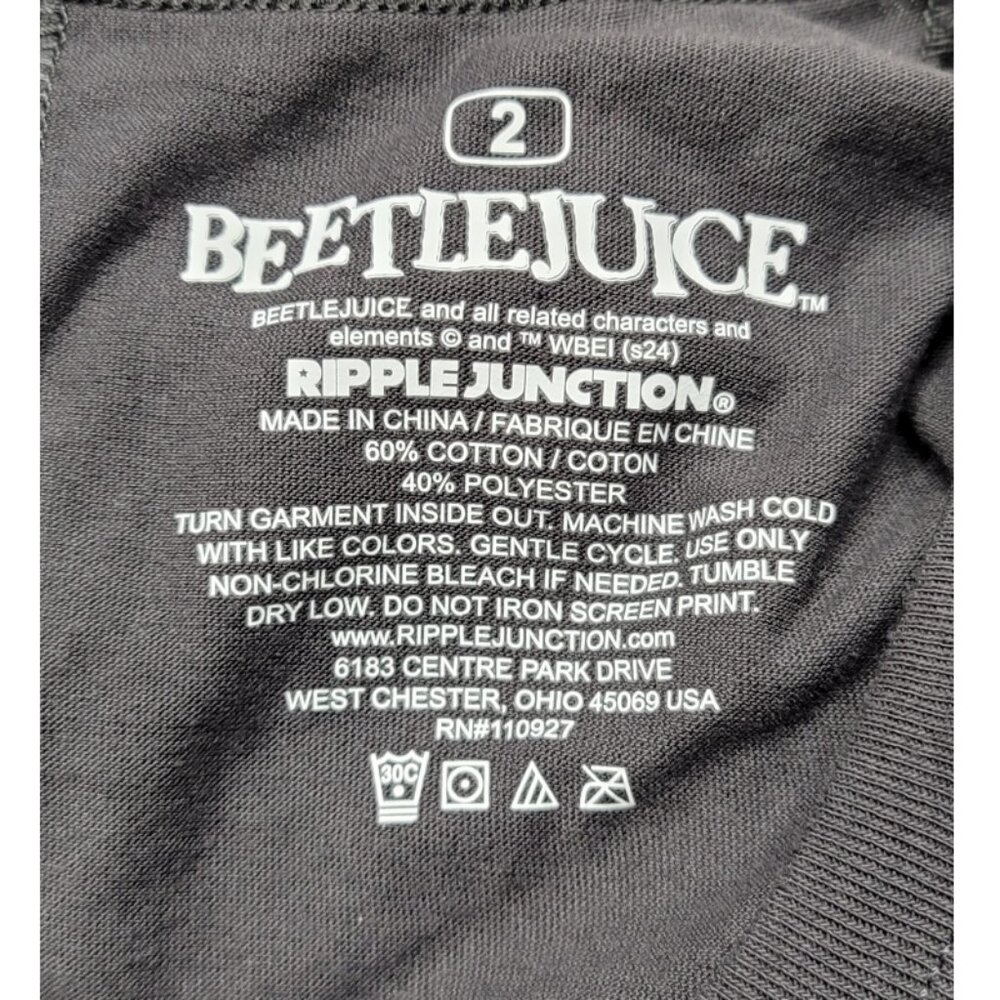 NWT Torrid 2 Beetlejuice Classic Fit Cotton Cold Shoulder Tee T-Shirt 2X 18 20 - Picture 6 of 10